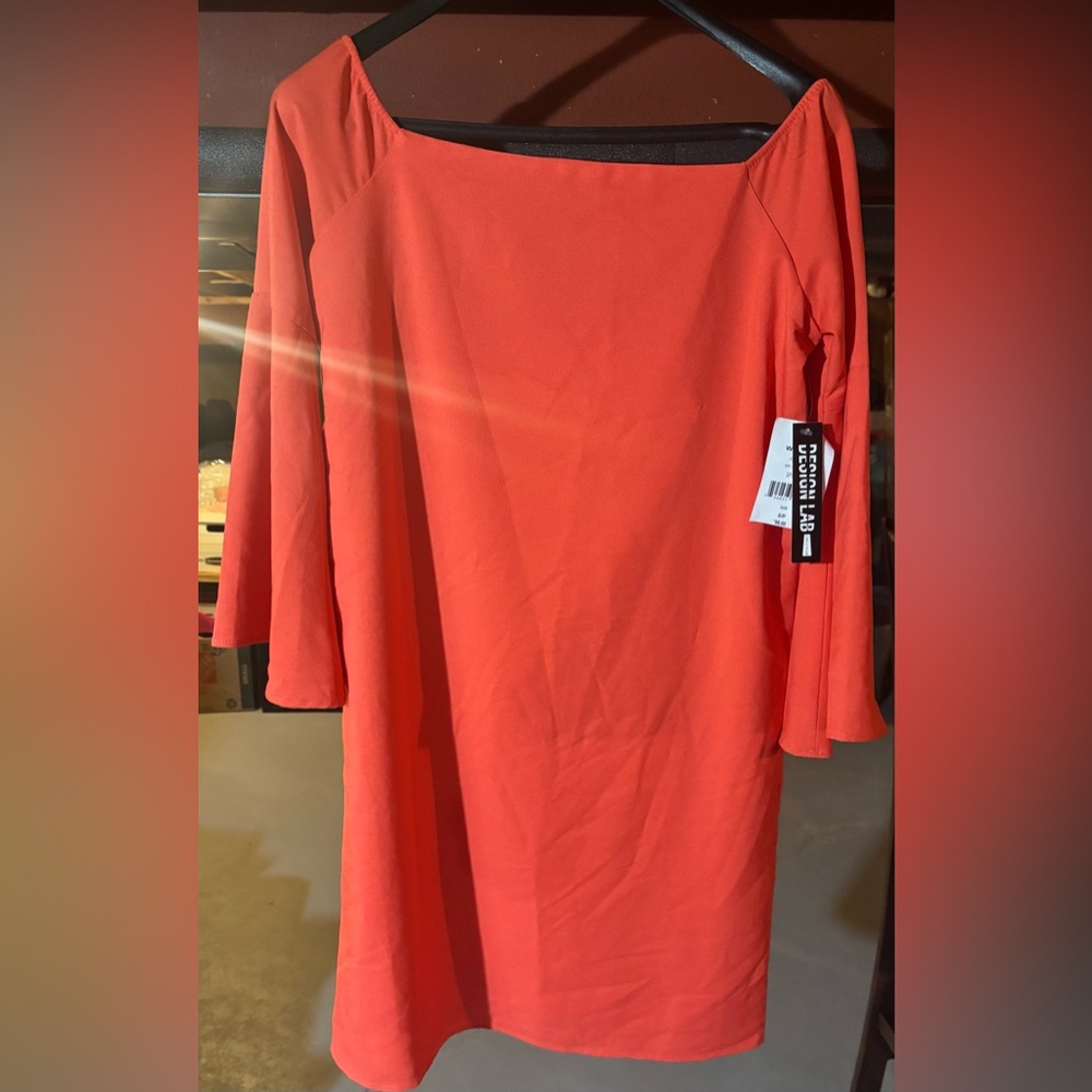 Design Lab Lord & Taylor Vibrant orange 3/4 Sleeve Dress